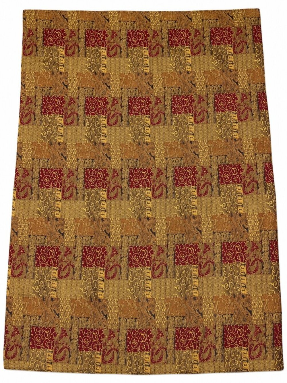 Croscill Galleria King Comforter Red Gold Patchwork Paisley Jacquard Reversible